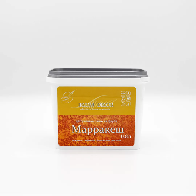 Краска декоративная ИРКОМ "МАРРАКЕШ", 0,8 л, белый - изображение 3