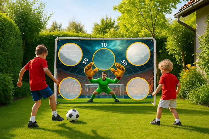 Футбольні ворота EcoToys тренувальні + килимок для точності 180 х 122 см (5903769975914) - зображення 8