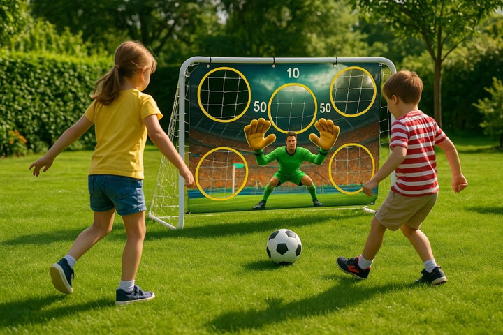 Футбольні ворота EcoToys тренувальні + килимок для точності 180 х 122 см (5903769975914) - зображення 9