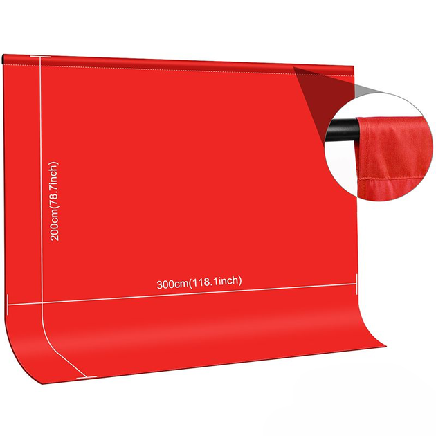Фон тканевый Puluz PU5214 3х2 м Красный - изображение 2