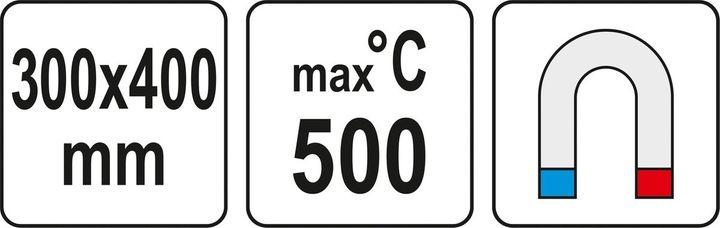 Mata do lutowania YATO z silikonu odpornego na temperaturę do 500°C 400 x 300 x 3 mm taśma magnetyczna 395 x 57 mm (YT-82469) (5906083072086) - obraz 5