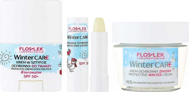 Набір для догляду за обличчям Floslek Winter Care Захисний крем 50 мл + Крем-стік SPF 50+ 20 г + Губна помада SPF 20 4 г (5905043025667) - зображення 2