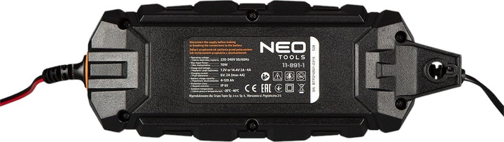 Зарядний пристрій NEO Tools 4 A 70 Вт 3 - 120 Ач для кислотних / AGM / GEL акумуляторів 11-891-1 (5907558495126) - зображення 4