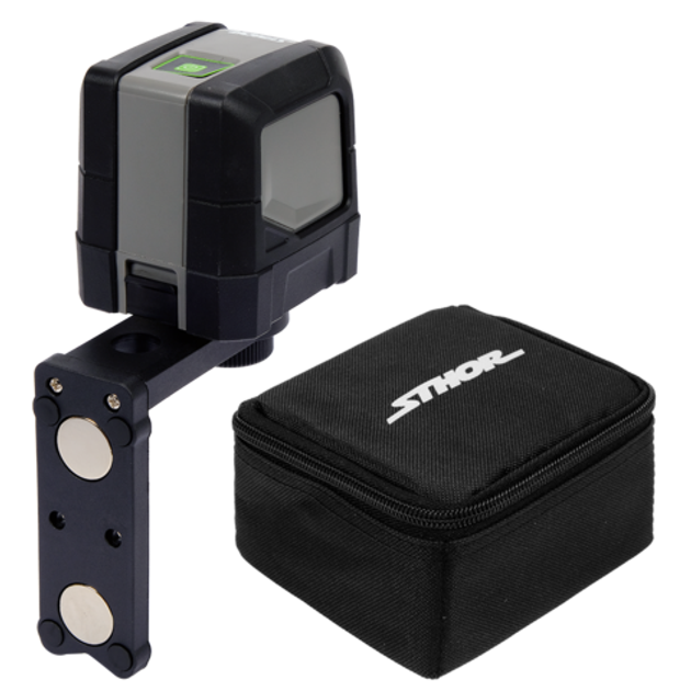 Niwelator laserowy STHOR samopoziomujący krzyzowy zielony ± 3mm / 10m (18002_sth) - obraz 8