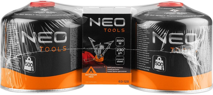 Palnik gazowy NEO Tools turystyczny + 2 naboje z gazem 20-060 (5907558495263) - obraz 8