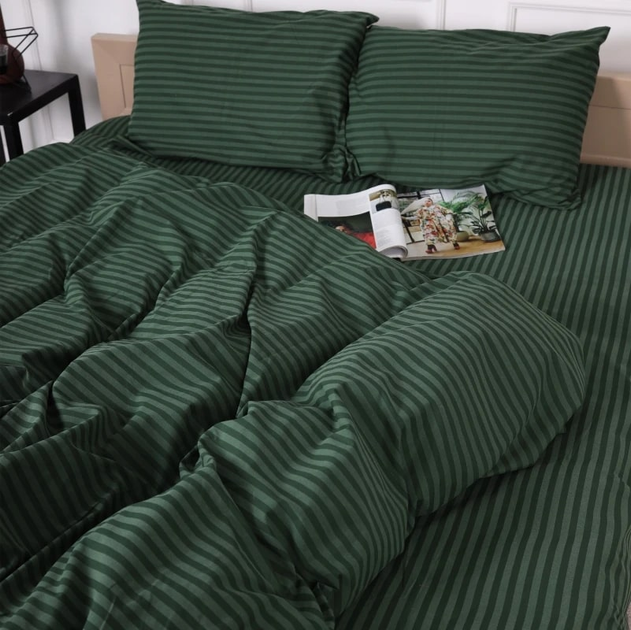 Підковдра MirSon Євро 200х220 см Бязь 17-0612 Stripe Emerald від Rozetka на платформі USKIDKA Акція на Підковдра MirSon Євро 200х220 см Бязь 17-0612 Stripe Emerald від Rozetka