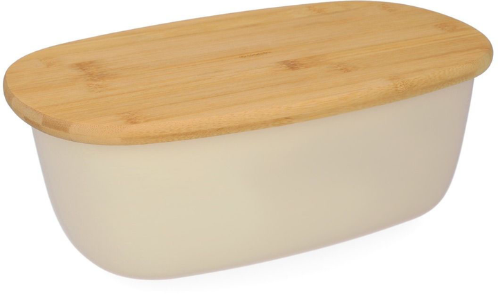 Chlebak Homla Basic Nores z bambusową pokrywką Beżowy (5904183809670) - obraz 1