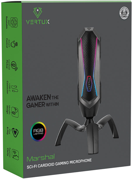 Mikrofon Vertux Marshal RGB USB Black (MICMARSHALBK) - obraz 7