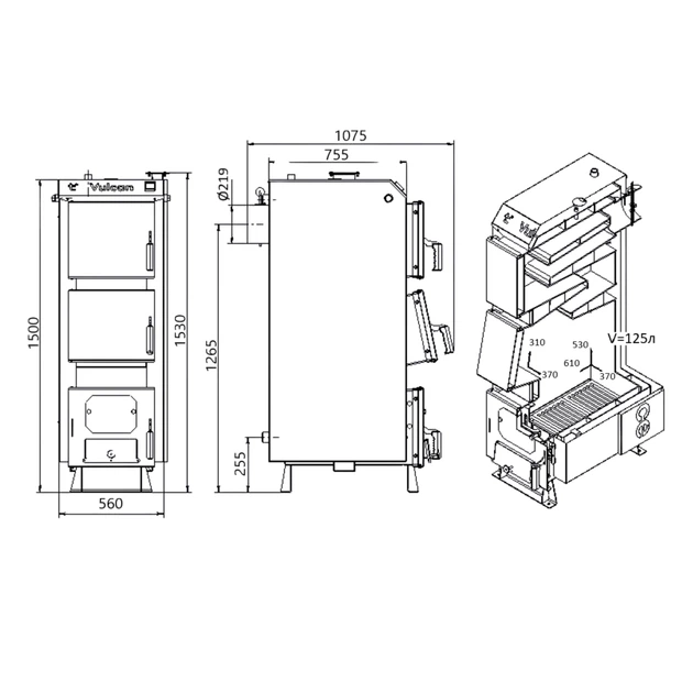 Котел твердопаливний сталевий Thermo Alliance Vulcan V 4.0 SF 35 - зображення 8