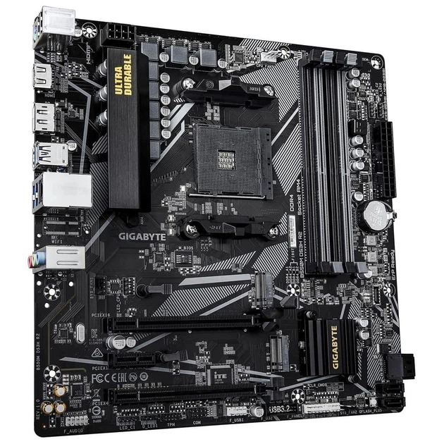 Материнская плата GIGABYTE B550M DS3H R2 (B550M DS3H R2) (Socket AM4, AMD B550, Micro-ATX) - Фото 2 Материнская плата GIGABYTE B550M DS3H R2 (B550M DS3H R2) (Socket AM4, AMD B550, Micro-ATX) - изображение 2
