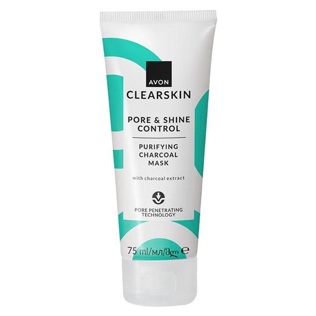 Очищающая маска для лица Avon Clearskin с экстрактом древесного угля "Контроль пор и блеска" 75 мл 