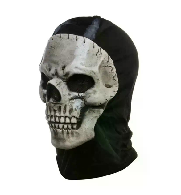Маска балаклава призрак череп с челюстью Ghost Call of Duty PRO черная латекс One Size - изображение 3