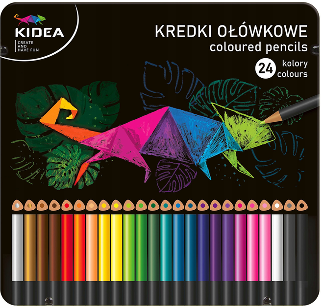 Kredki ołówkowe Kidea w metalowym pudełku 24 szt (5901130077625) - obraz 1