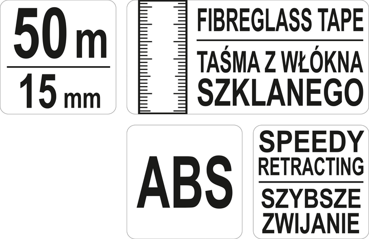 Taśma geodezyjna światłowodowa Yato nawijana ręcznie 50 m x 15 mm (YT-71541) (5906083012884) - obraz 4