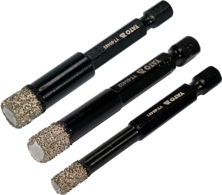 Zestaw diamentowych wierteł YATO do gresu 3 szt YT-60409 (5906083077074) - obraz 4