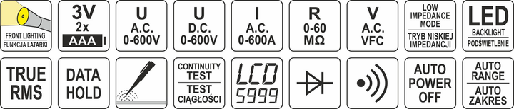 Мультиметр-кліщі YATO YT-73092 (5906083056161) - зображення 5