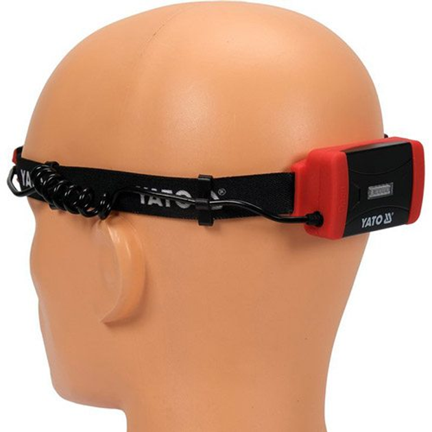 Ліхтар налобний YATO з акумулятором 1000 мАг 500 Лм USB (YT-08596) - зображення 5