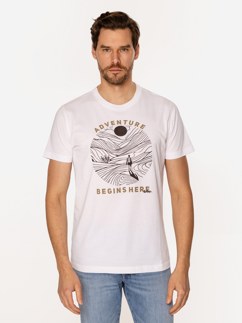 T-shirt męski z nadrukiem bawełniany Lee Cooper Adventure-1145 M Biały (5905991727781) - obraz 3