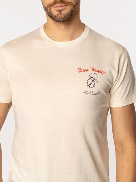Футболка бавовняна довга чоловіча Lee Cooper Bon Voyage-1145 L Світло-жовта (5905991728016) - зображення 4