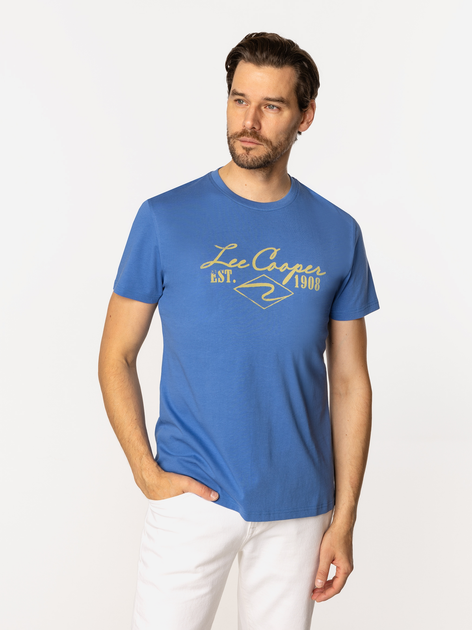 T-shirt męski bawełniany Lee Cooper Brand5-1160 2XL Niebieski (5905991735816) - obraz 1