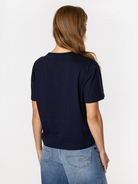 T-shirt damski basic bawełniany Lee Cooper Cropped-8515 S Granatowy (5905991728849) - obraz 2