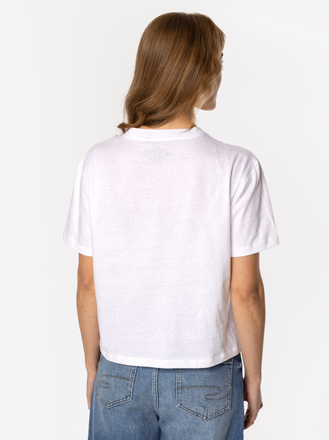 Футболка бавовняна жіноча Lee Cooper Cropped-8515 S Біла (5905991728887) - зображення 2