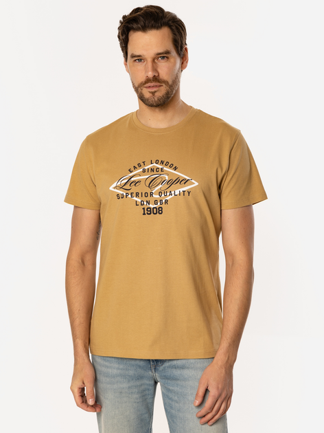 T-shirt męski bawełniany Lee Cooper Diamond3-1160 XL Musztardowy (5905991735724) - obraz 3