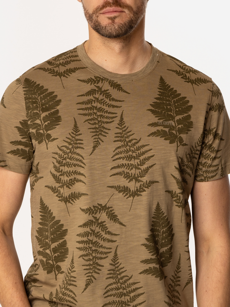 T-shirt męski z nadrukiem bawełniany Lee Cooper Fern-3170 M Khaki (5905991727828) - obraz 4