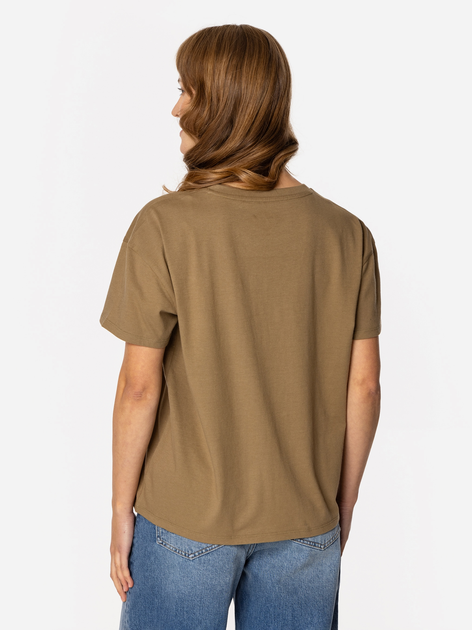T-shirt damski z nadrukiem bawełniany Lee Cooper Flowers7-1145 L Khaki (5905991729051) - obraz 2