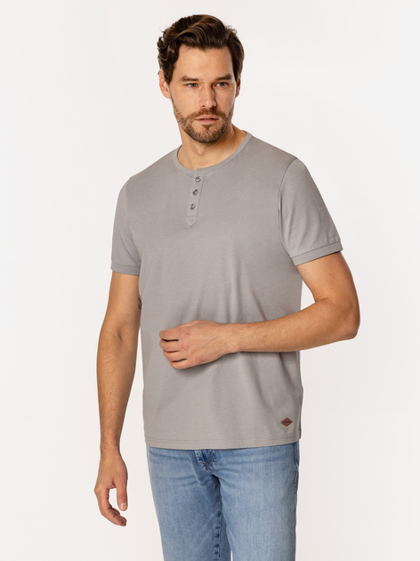 T-shirt męski basic bawełniany Lee Cooper Henley-1160 L Szary (5905991736561) - obraz 3