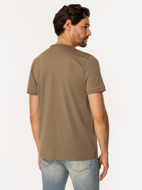 T-shirt męski basic bawełniany Lee Cooper Henley-1160 XL Khaki (5905991736622) - obraz 2