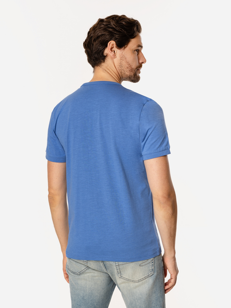 T-shirt męski basic bawełniany Lee Cooper Henley2-1160 L Niebieski (5905991736660) - obraz 2