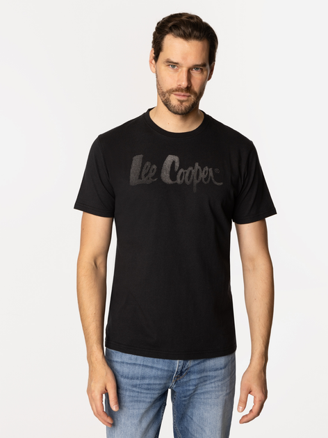 Футболка бавовняна довга чоловіча Lee Cooper Hit2-1160 S Чорна (5905991727347) - зображення 3