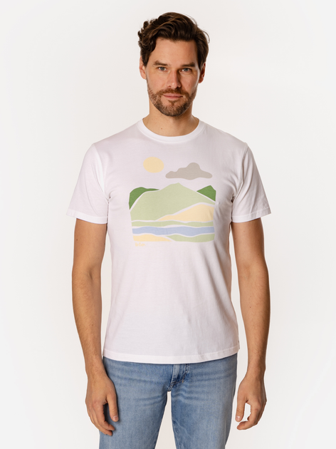 Футболка бавовняна довга чоловіча Lee Cooper Landscape-1145 L Біла (5905991727583) - зображення 3