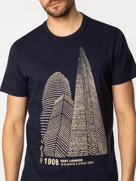 Футболка бавовняна довга чоловіча Lee Cooper London7-1160 M Чорна (5905991726739) - зображення 4