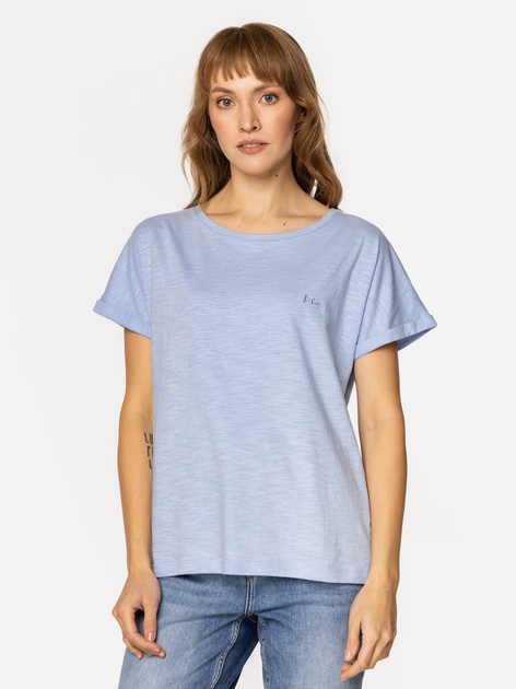T-shirt damski basic bawełniany Lee Cooper Lydia-8317 L Błękitny (5905991728535) - obraz 1