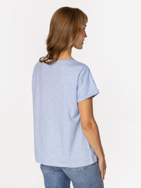 T-shirt damski basic bawełniany Lee Cooper Lydia-8317 S Błękitny (5905991728528) - obraz 2