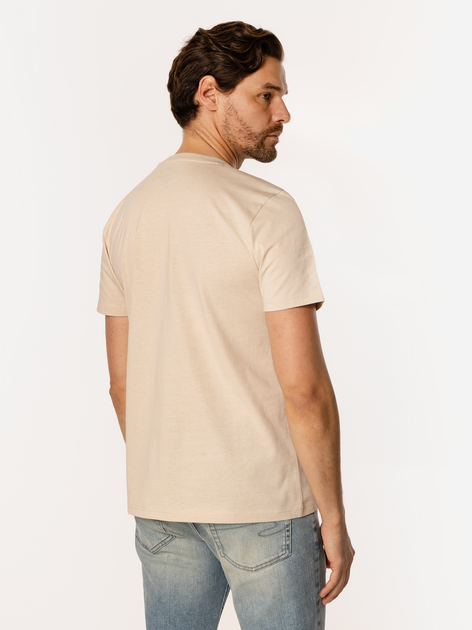 Футболка бавовняна довга чоловіча Lee Cooper Obutch-875 2XL Бежева (5905991736530) - зображення 2