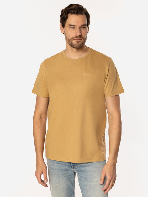 T-shirt męski basic bawełniany Lee Cooper Obutch-875 2XL Musztardowy (5905991736226) - obraz 3