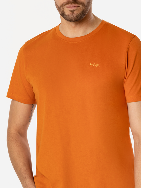T-shirt męski basic bawełniany Lee Cooper Obutch-875 M Pomarańczowy (5905991736288) - obraz 4