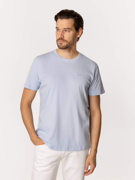 T-shirt męski basic bawełniany Lee Cooper Obutch-875 2XL Jasnobłękitny (5905991736189) - obraz 1