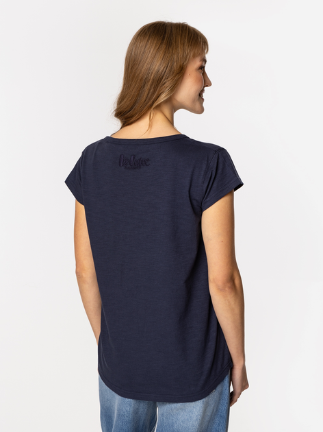 Футболка бавовняна жіноча Lee Cooper Olivia-2160 S Темно-синя (5905991728481) - зображення 2