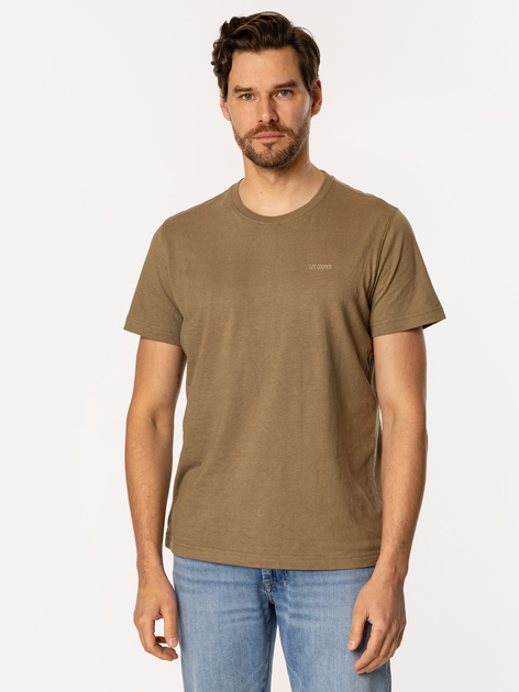 T-shirt męski basic bawełniany Lee Cooper Oslo-8515 M Khaki (5905991728122) - obraz 1