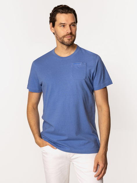 Футболка бавовняна довга чоловіча Lee Cooper Pocket-1160 2XL Фіолетова (5905991727095) - зображення 1