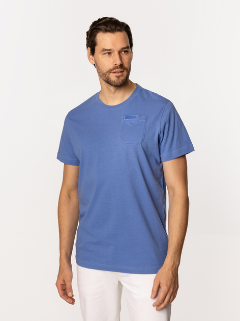 Футболка бавовняна довга чоловіча Lee Cooper Pocket-1160 XL Фіолетова (5905991727088) - зображення 3