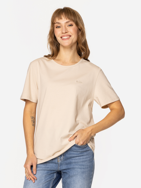 Футболка бавовняна жіноча Lee Cooper Sia-9505 M Персикова (5905991736851) - зображення 1