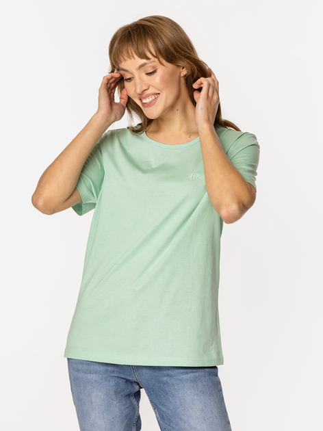 Футболка бавовняна жіноча Lee Cooper Sia-9505 S Зелена (5905991736752) - зображення 1
