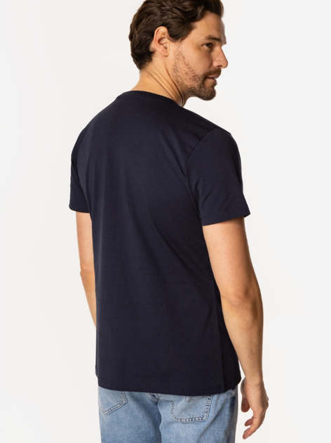 Футболка бавовняна довга чоловіча Lee Cooper Slog1-1160 XL Темно-синя (5905991735632) - зображення 2