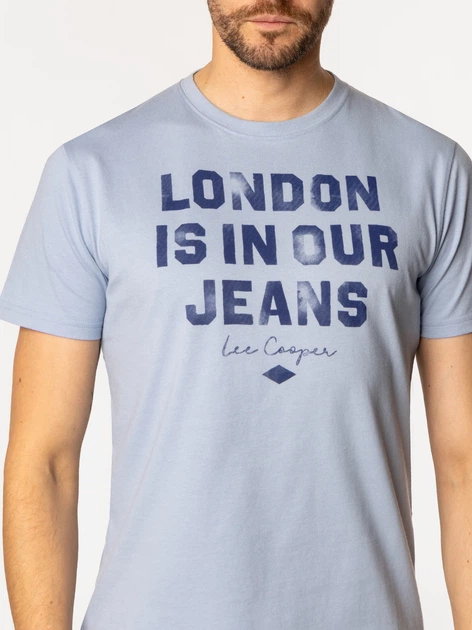 Футболка бавовняна довга чоловіча Lee Cooper Slog3-1160 2XL Темно-синя (5905991726579) - зображення 4