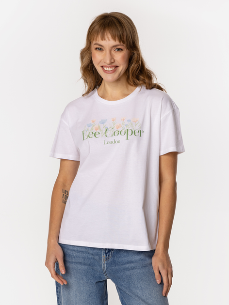 Футболка бавовняна жіноча Lee Cooper Spring-1160 L Біла (5905991729174) - зображення 3